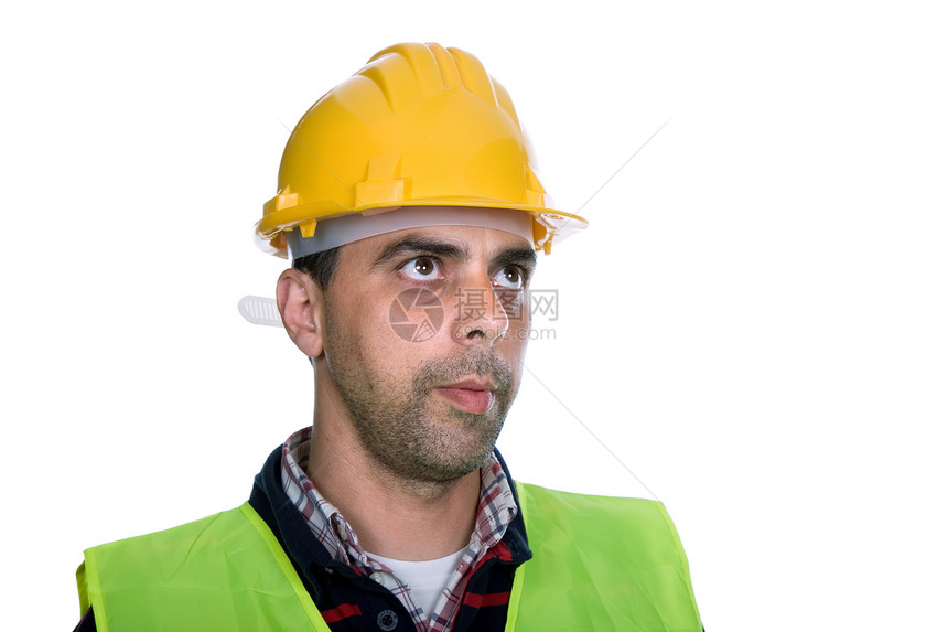 工人建造维修木匠安全帽检查员电工领班男性帽子建设者图片