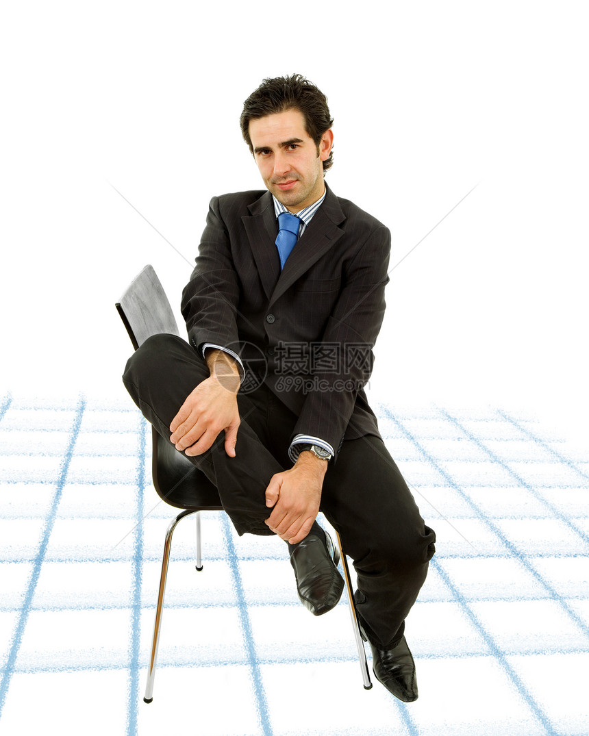商务人士沉思商业办公室工作顾问领导商务员工椅子身体图片