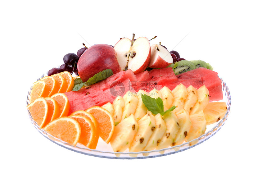 孤立的水果沙拉维生素营养收藏饮食奇异果情调橙子果汁蔬菜图片