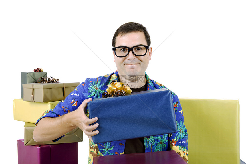 销售员派对经销商盒子男人微笑乐趣墙纸礼物眼镜极客图片