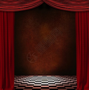 红窗帘剧院掌声情景艺术想像力文化红色民众纺织品地面背景图片