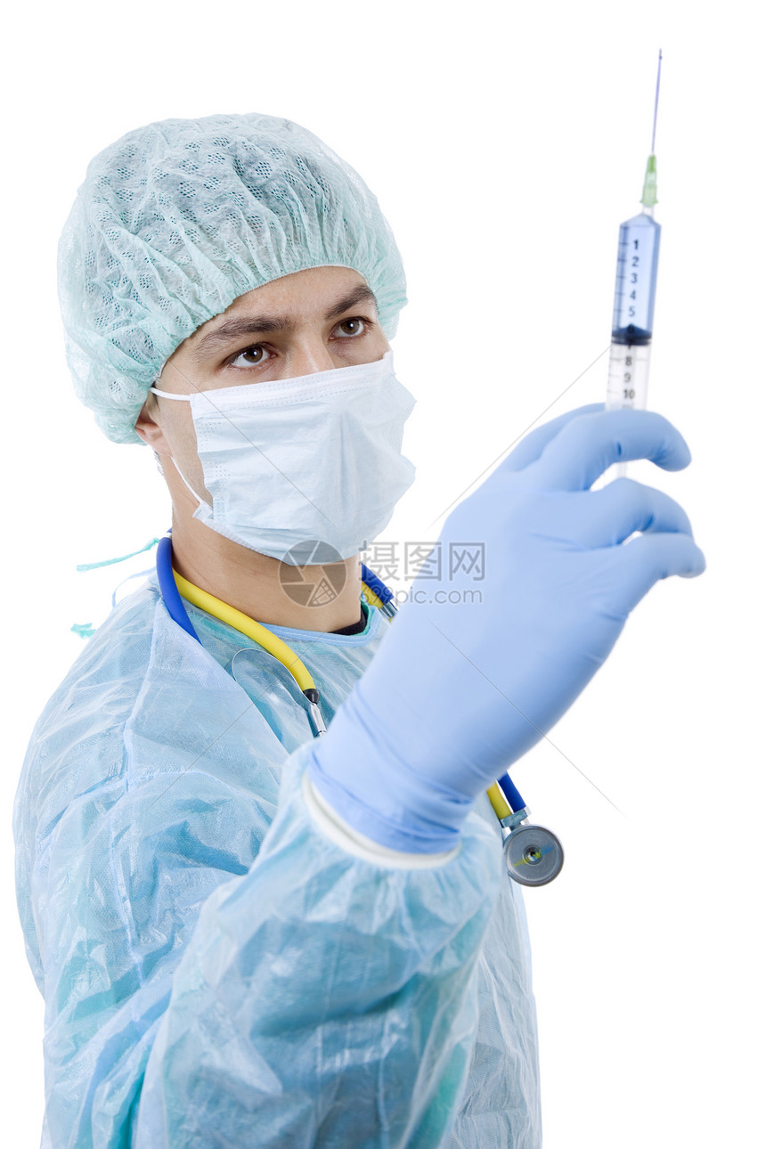 医生医疗黑色工人面具蓝色保健男性商业微笑学生图片