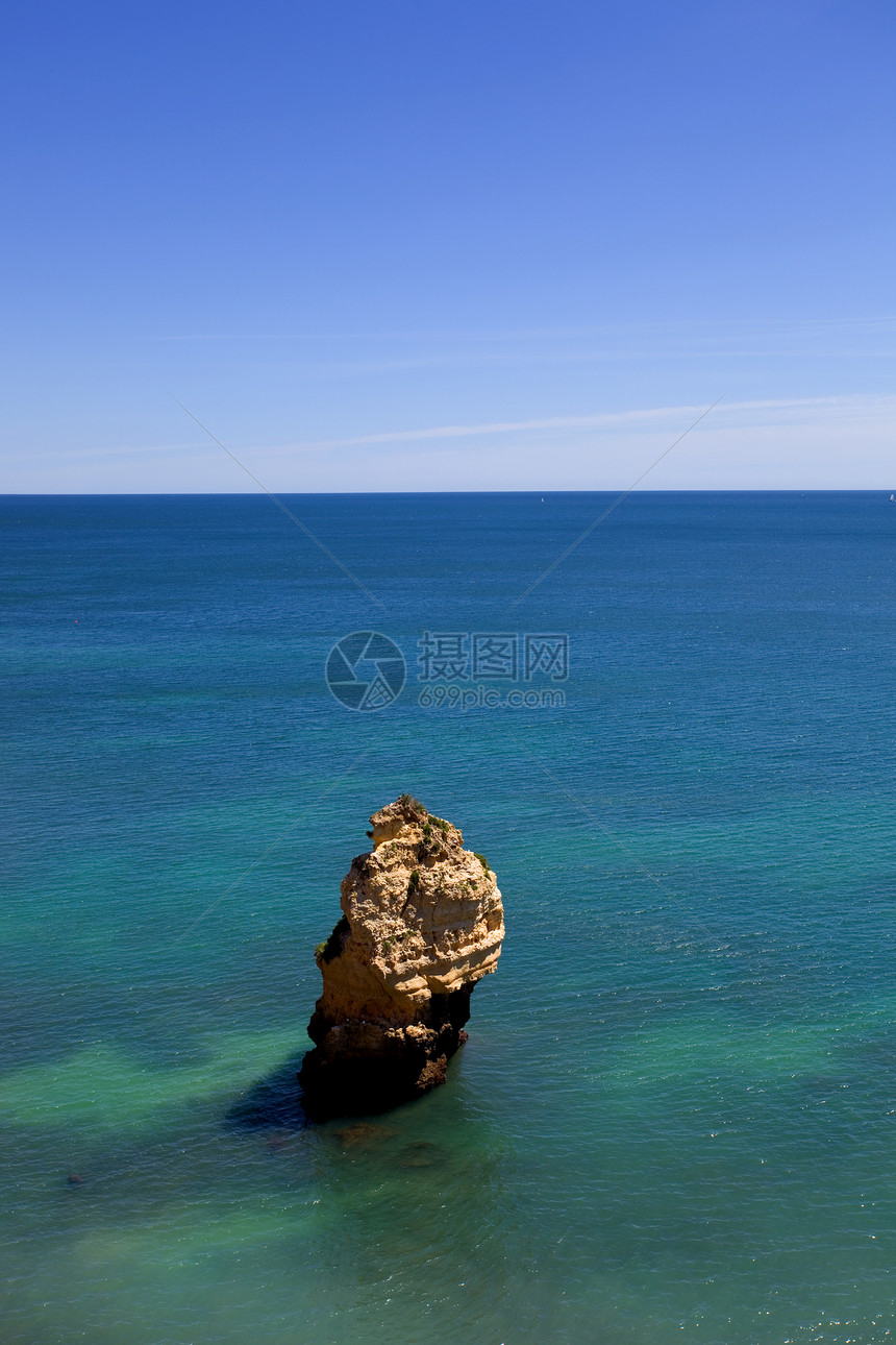 岩石石头地标海滩风景蓝色旅行海洋巨石反射娱乐悬崖图片