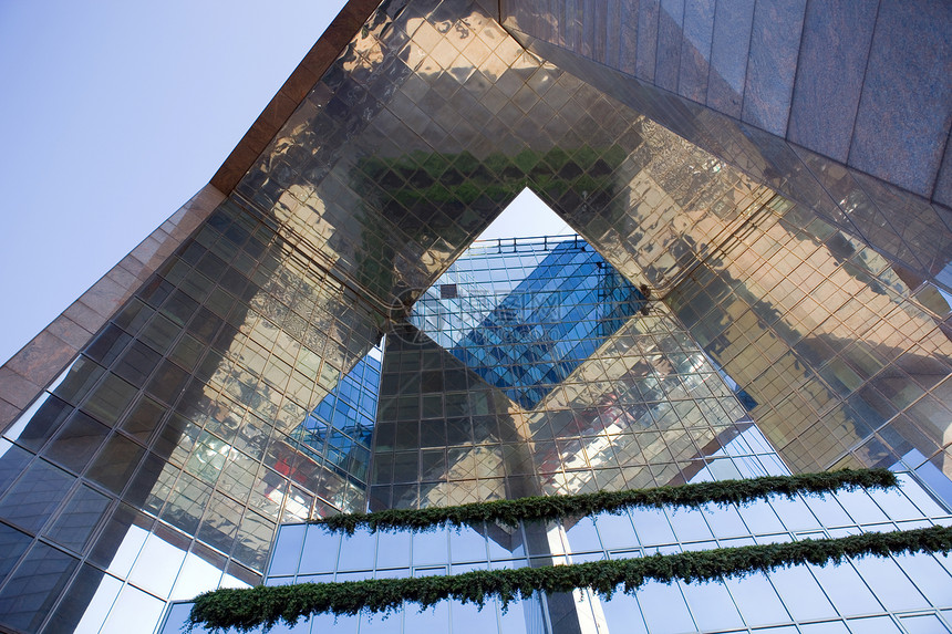 现代金融商业办公室建筑蓝色建筑学多云技术玻璃公司图片