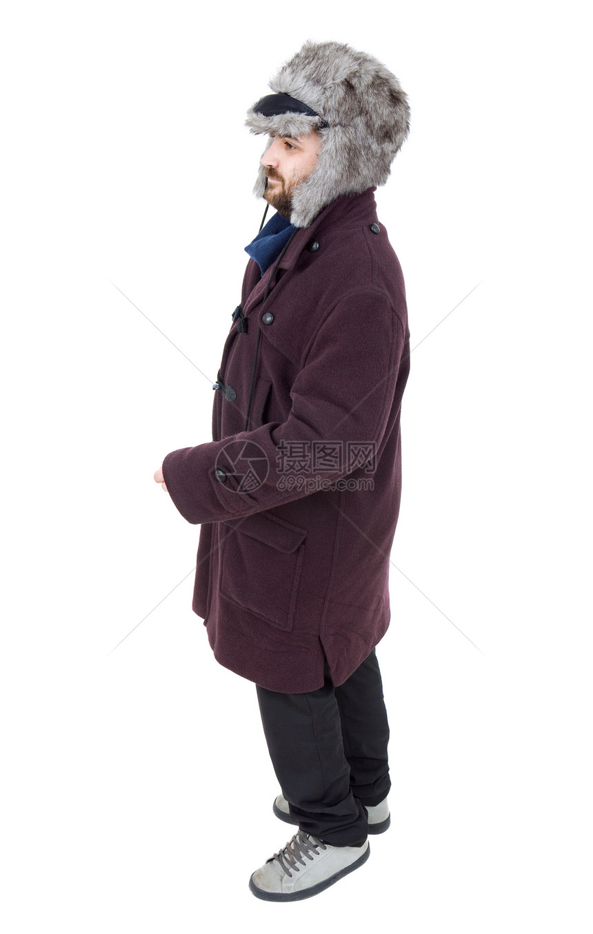 步行走路寒冷皮肤风化衣服天气耳朵青年头发胡须乐趣图片