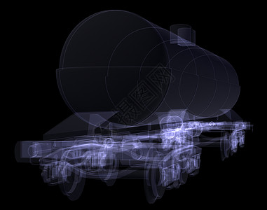 X射线转换成蓝色油车油罐车铁路罐圆柱运输技术x射线x光火车背景图片