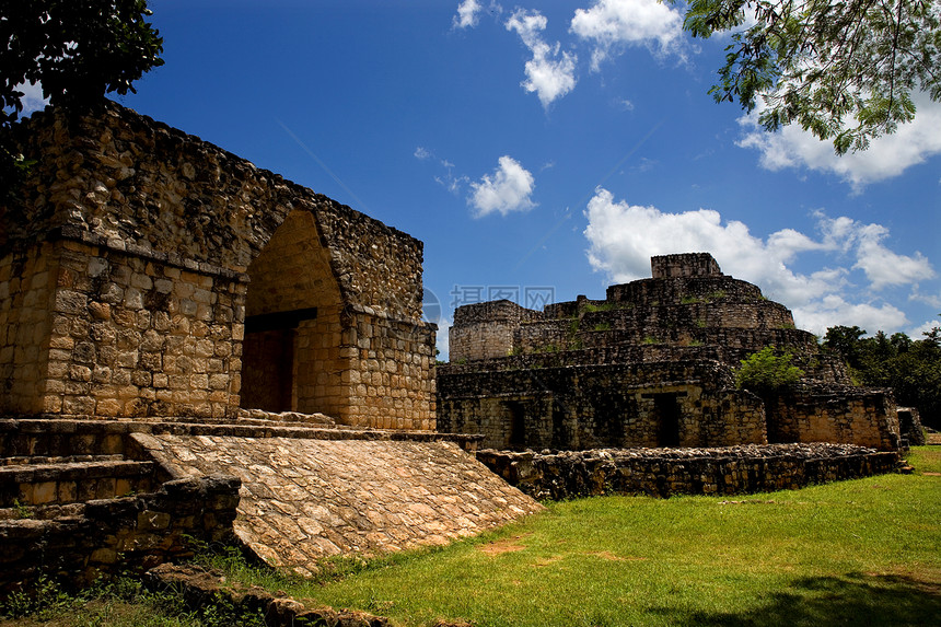 埃克巴拉姆历史纪念碑地标寺庙城市建筑学石头丛林遗迹楼梯图片