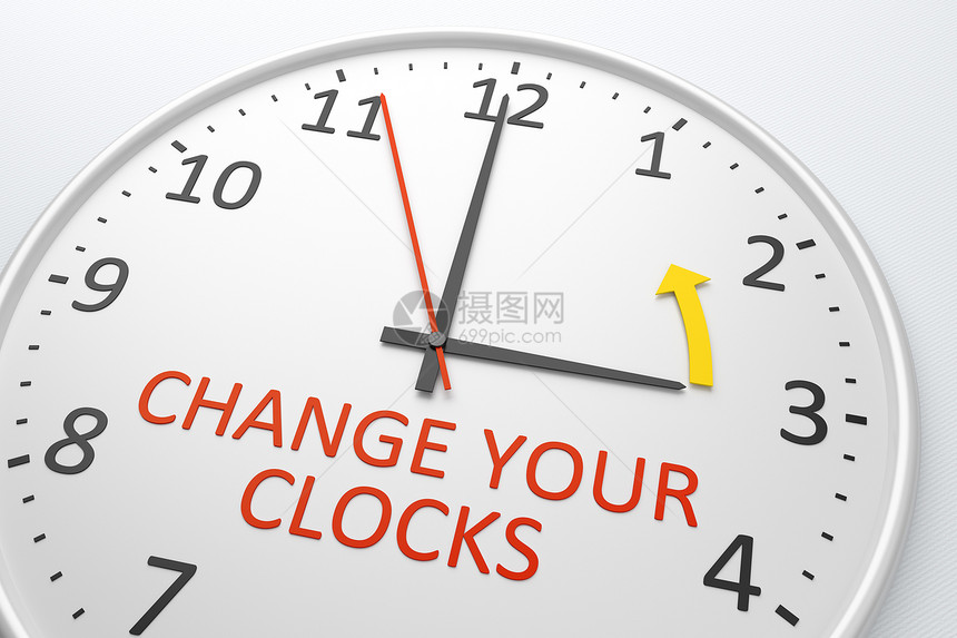 更改您的时钟商业钟表指针手表技术储蓄日光警报季节蓝色图片