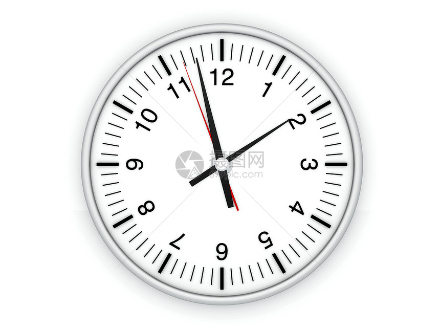 时钟圆圈插图唤醒测量睡觉小时倒数模拟办公室白色图片