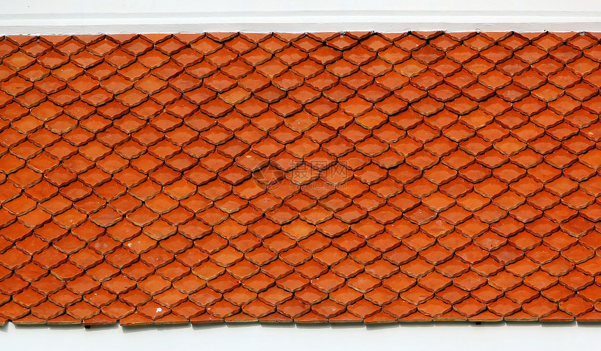 泰国寺庙的瓷砖屋顶建筑学房顶黏土维修材料制品陶瓷宗教瓦片图片