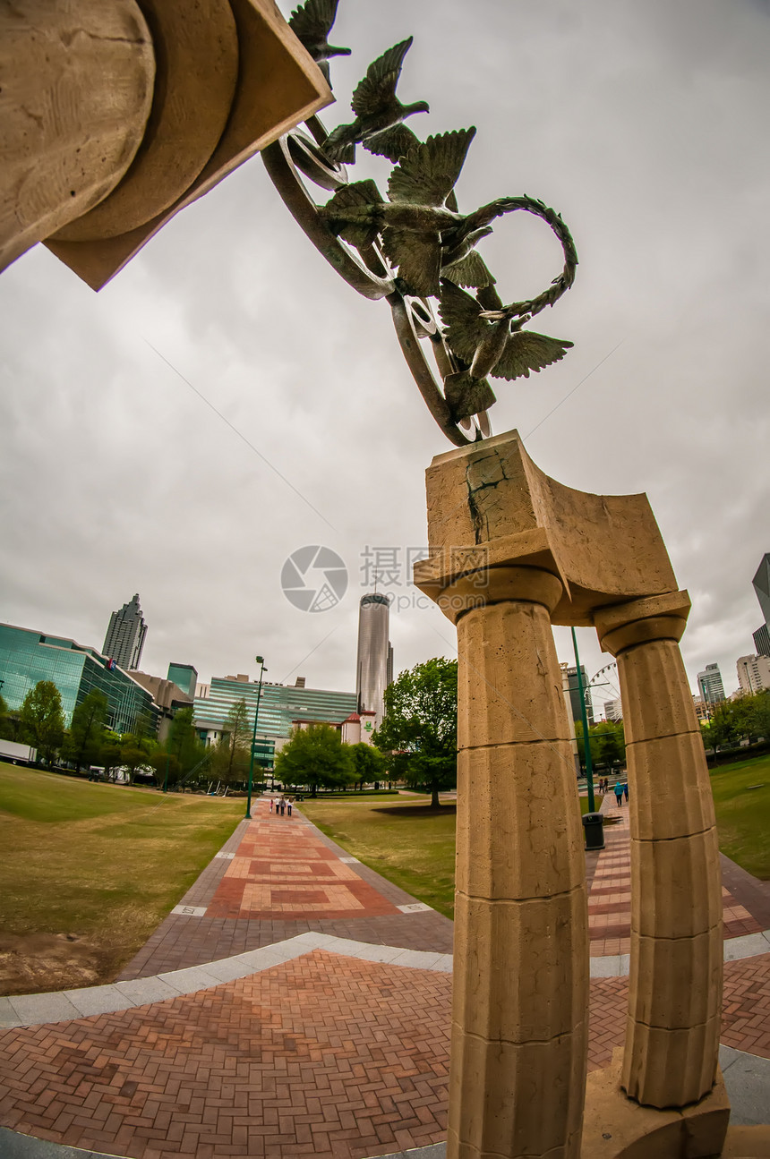 美国佐治亚州亚特兰大市中心雕塑历史地标公园青铜纪念碑艺术纪念馆雕像建筑物图片