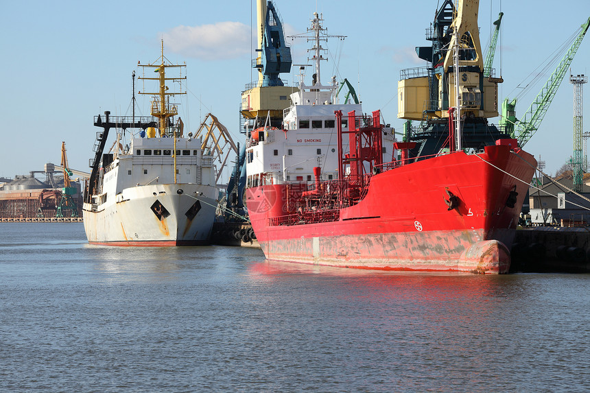 工业码头贸易机器海军海岸港口货物支撑货运商业生产图片