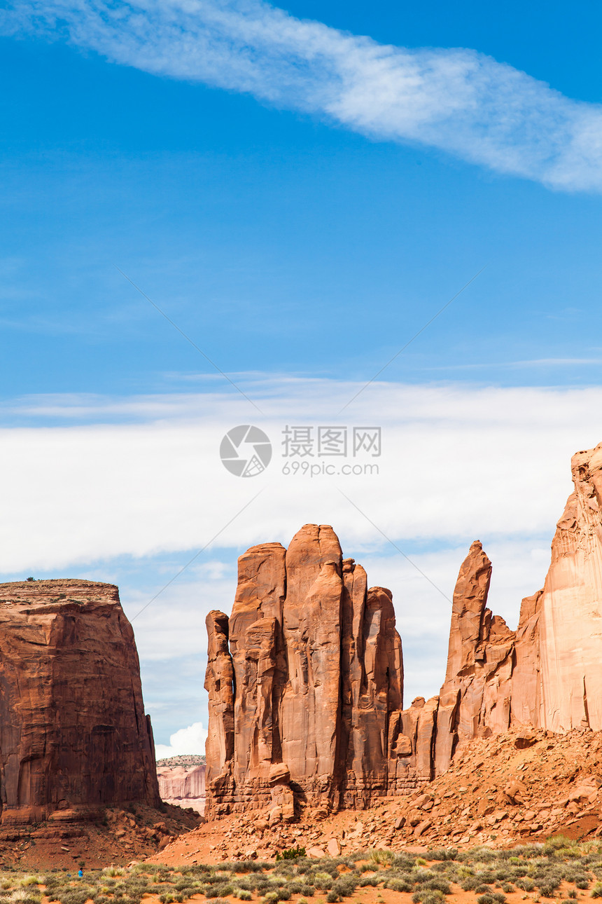 古迹谷蓝色岩石峡谷红色土地地平线旅行纪念碑沙漠橙子图片