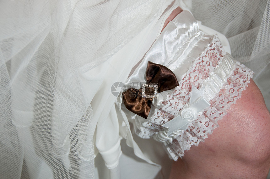 新娘的Garter带蕾丝婚礼裙子腰带袜带丝带图片