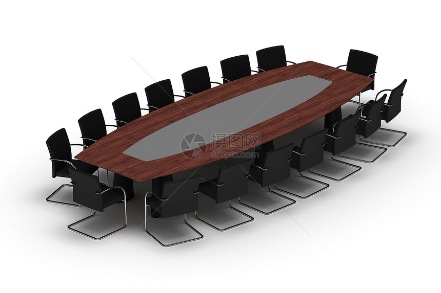 会议家具商业研讨会白色椅子房间椭圆形桌子插图公司图片