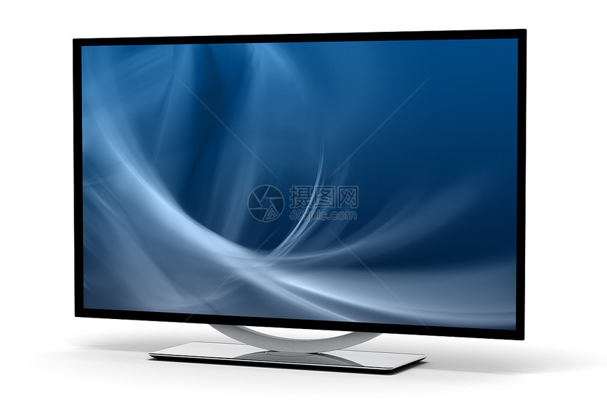 高清晰度电视娱乐展示水晶蓝色屏幕监视器技术黑色白色电子产品图片