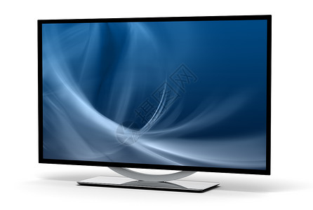 高清晰度电视娱乐展示水晶蓝色屏幕监视器技术黑色白色电子产品背景图片