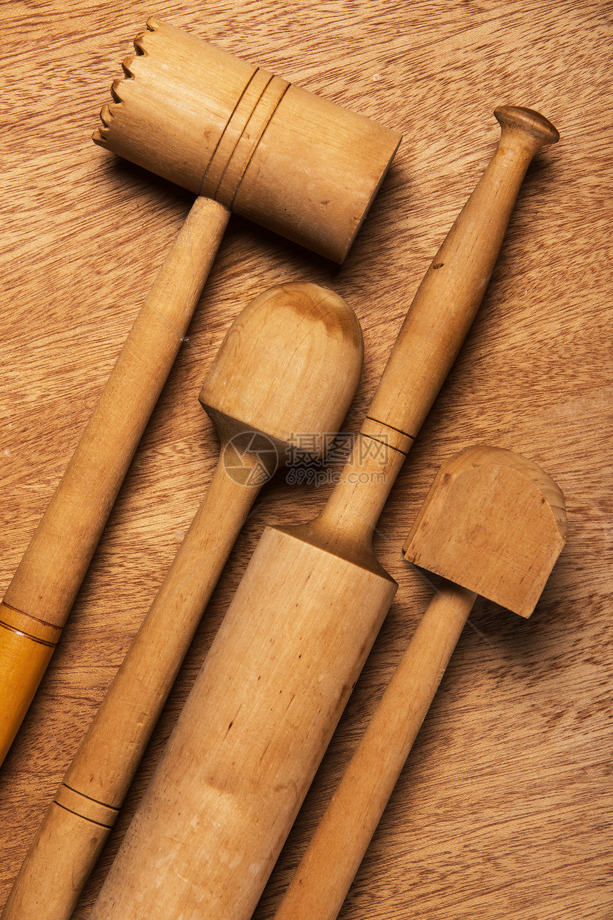 厨房 木环传统锤子食物厨师钢包烘烤滚动项目房子别针图片