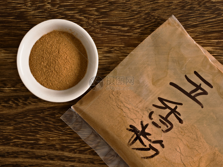 中国五种香料粉肉调味茴香食物星星种子八角粉末肉桂水平胡椒混合物图片