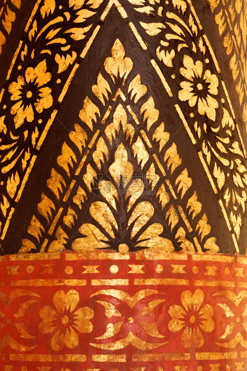 金金柱手工竹子装饰品艺术奢华古董棕色金子镜子文化图片