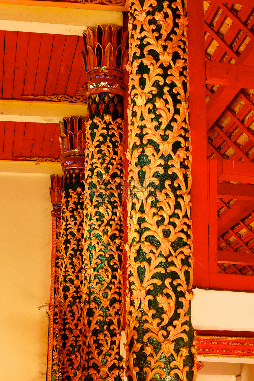 金金柱古董文化奢华装饰品宝石红色棕色镜子金子竹子图片