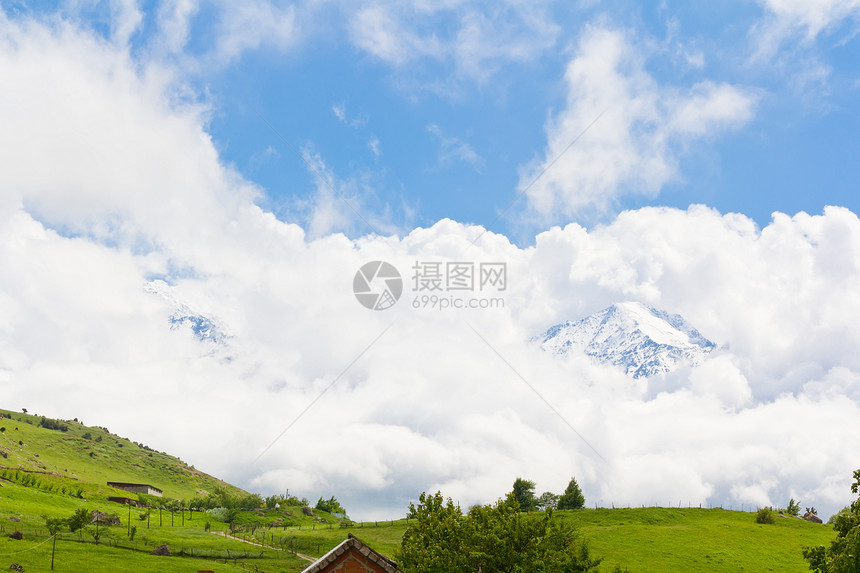 俄罗斯高加索山脉 俄国的高加索山脉季节悬崖风景荒野冰川图片