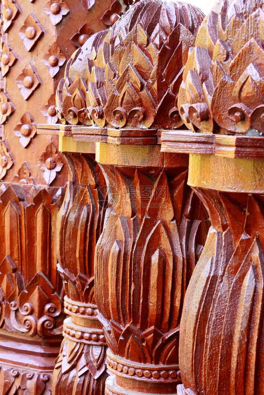 木艺奢华手工棕色金子竹子工作古董文化雕刻木头图片
