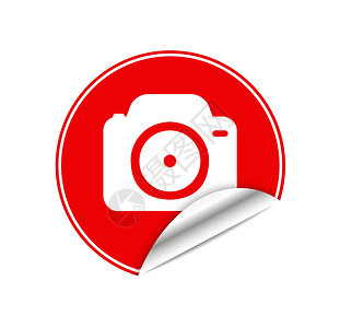 白色相机素材红粘贴相机照片标签商业购物网络空白折扣零售白色价格插画