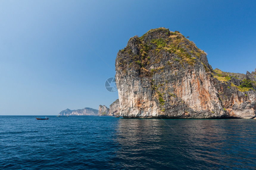 安达曼海岛海景海岸热带旅行天空假期旅游海滩绿色岩石图片