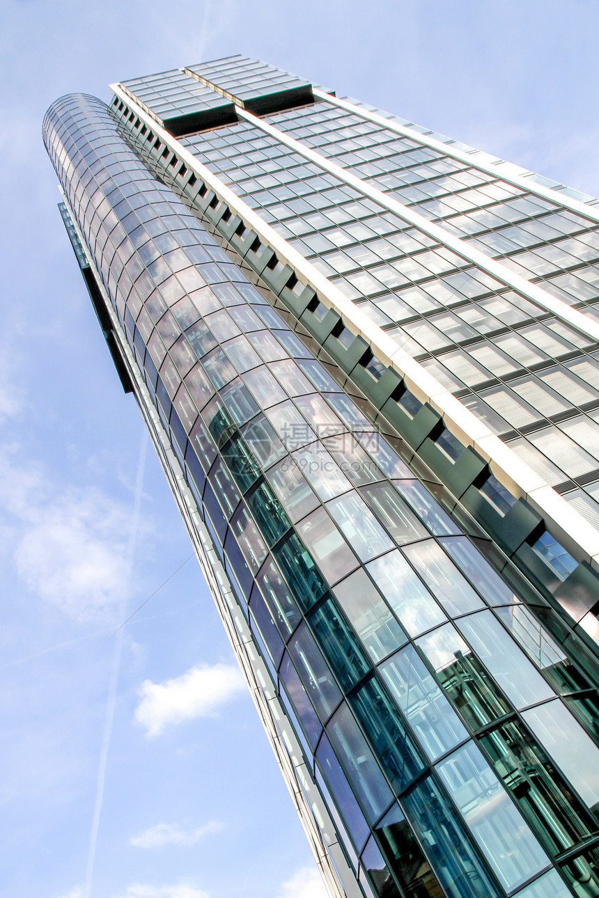 法兰克福的现代建筑蓝色经济邻里银行商业窗户高楼地标首都公司图片