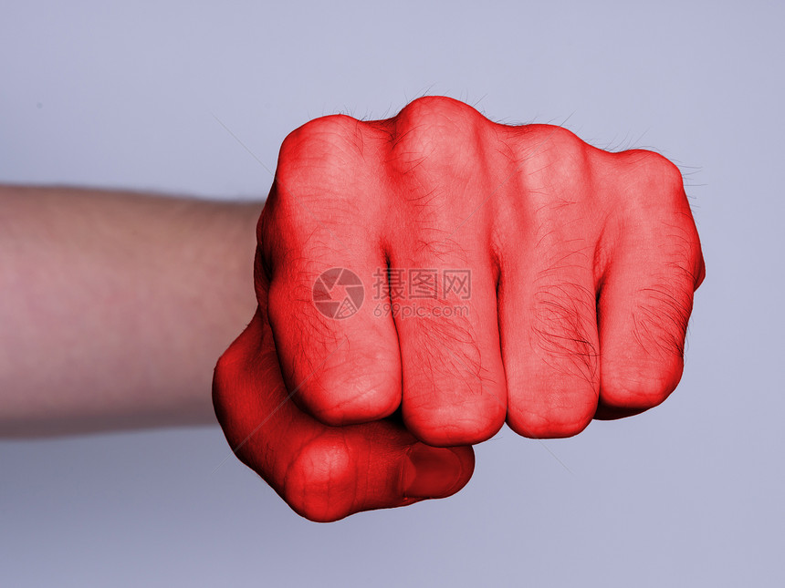 拳打男人的拳脚手指指甲冲孔斗争拳击手臂红色运动拳头拇指图片