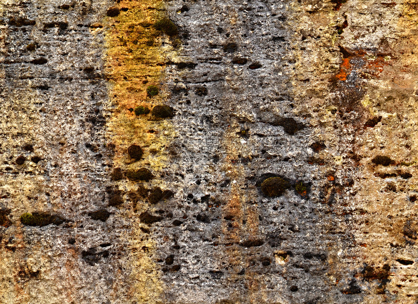旧水泥墙灰色空白石头风化艺术乡村苔藓黑色裂缝材料图片