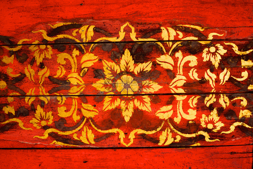 金色绘金画镜子艺术装饰品宝石手工奢华竹子文化古董红色图片