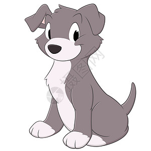 卡通做吉祥物快乐犬类宠物插图孩子小狗灰色人类绘画背景图片