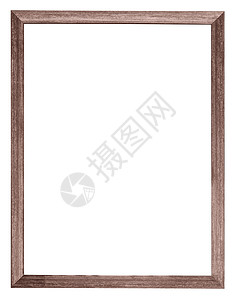 老照片框白色背景上孤立的木制照片框棕色空白木板盘子乡村木头木工纹饰木材长方形背景