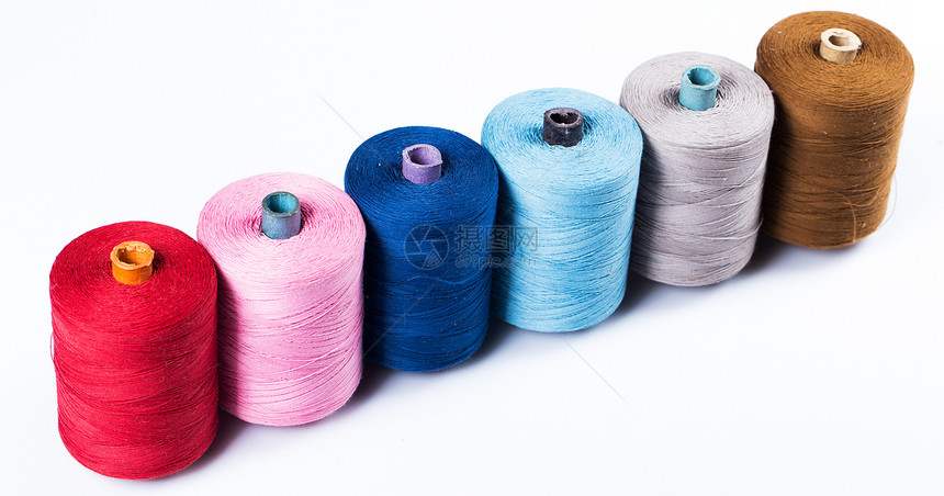 定制 白色背景上的多色线条衣服针线活针织蓝色裁缝刺绣爱好工具纺织品工作图片