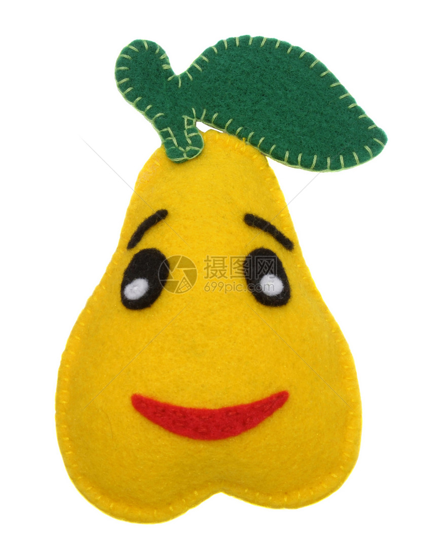 梨毛毡微笑玩物玩具手工黄色羊毛绿色图片