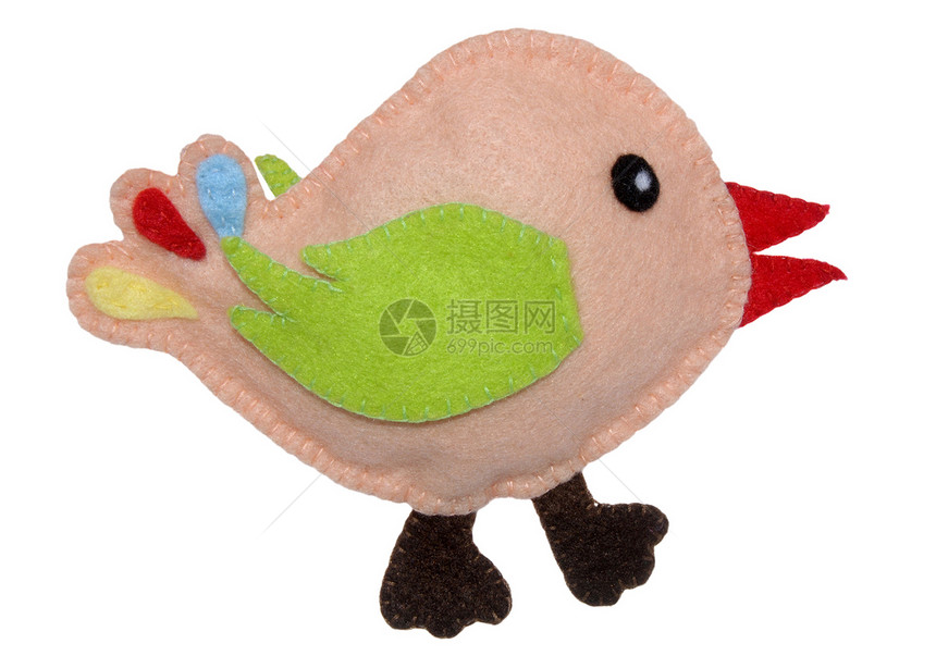 鸟毛毡手工羊毛玩物乐趣褐色动物图片