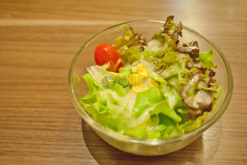 混合蔬菜沙拉蔬菜绿色饮食食品沙拉食物叶子玻璃红色营养图片