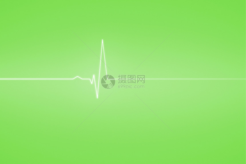 具有绿如线的医疗背景波形绿色电极计算机监视器绘图心电图图片