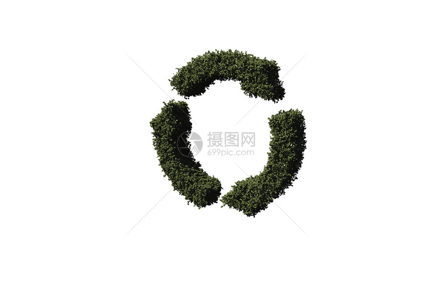 由叶子制成的再循环符号地球灌木回收绘图绿色衬套计算机绿化全球环境图片