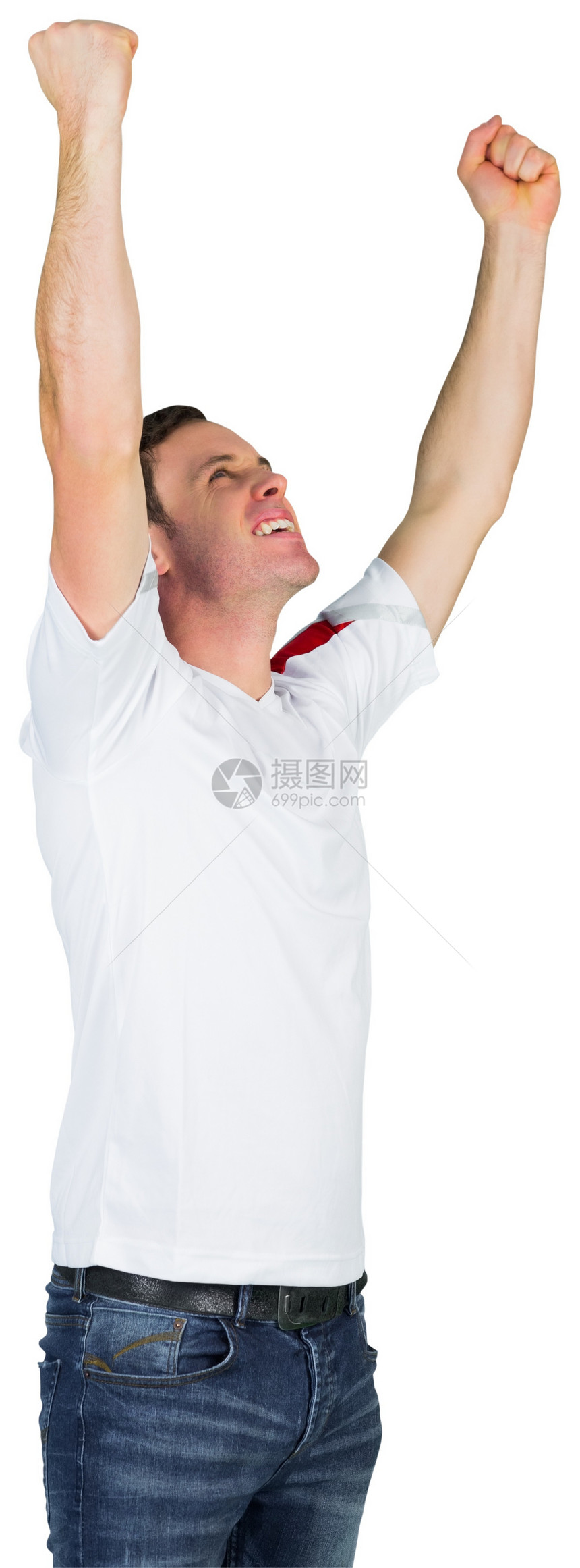 白装足球球迷喜悦白色影棚运动胜利世界球衣男性杯子扇子图片