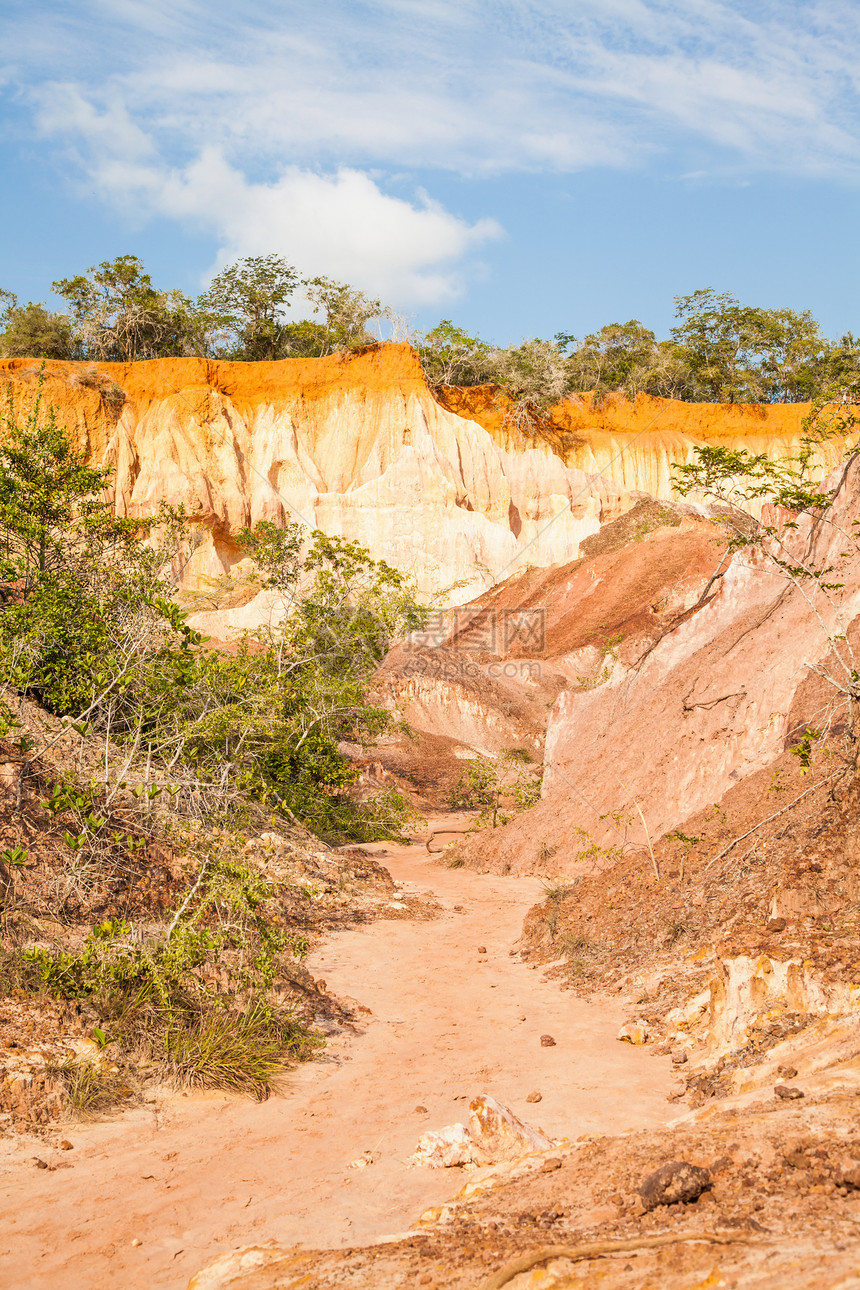 肯尼亚旅行砂岩风景峡谷日落日出岩石橙子荒野蓝色图片