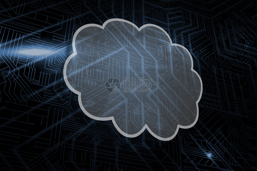 云层复合图像技术绘图计算机数字辉光未来派黑色电路板计算曲线图片