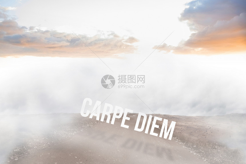 与通向地平线的道路对面的Carpe Dridm环境计算机岩石一个字绘图天空多云晴天流行语阳光图片