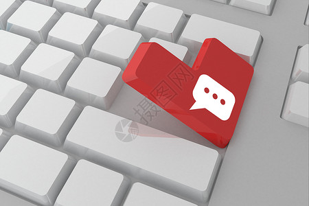 句号密钥上语言泡沫的复合图像计算电脑白色红色计算机话框标点绘图钥匙键盘背景
