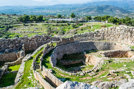 迈锡尼文明Mycenae 希腊考古遗址建筑学历史性木马青铜半岛文明微型机纪念碑艺术巨人背景