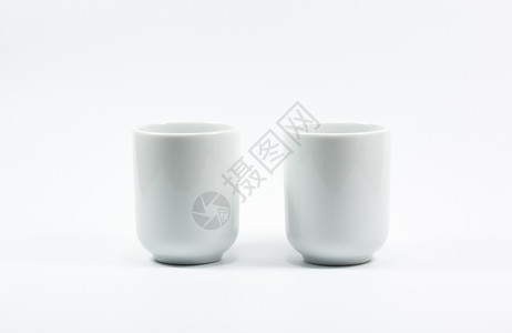 孤立的茶壶和玻璃杯子木头建筑白色汤剂背景