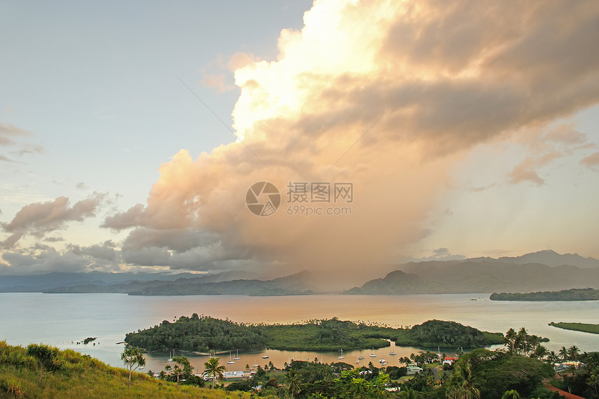 斐济Vanua Levu岛和Nawai岛天空旅行爬坡天堂海岸热带胰岛帆船海岸线天线图片