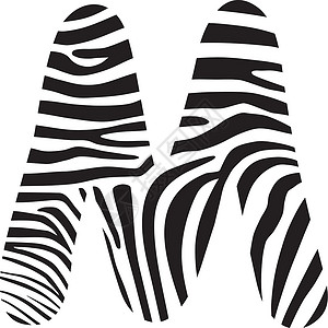 Font zebra 字母M背景图片